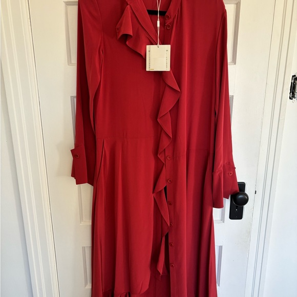 Tibi 4 ply Silk Detached Ruffle Dress - Picture 5 of 6